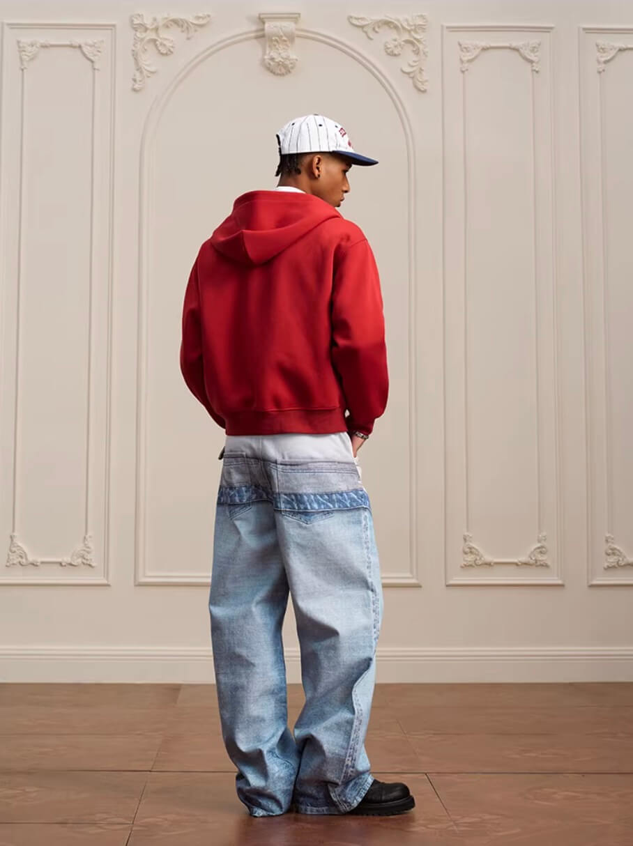 YADcrew 3D Digital Print Double Waist Washed Jeans | Face 3 Face