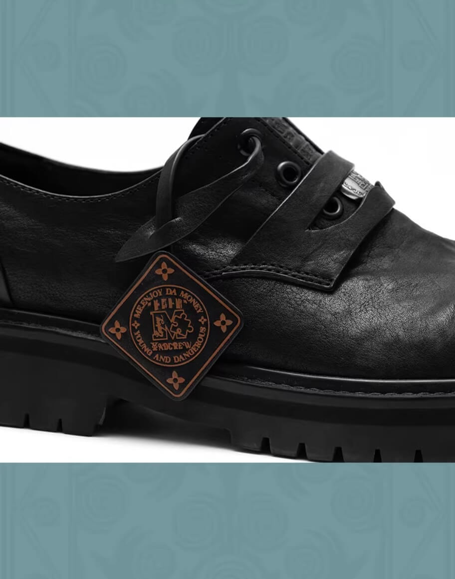 YADcrew Washed Horsehide Leather Platform Dress Shoes | Face 3 Face