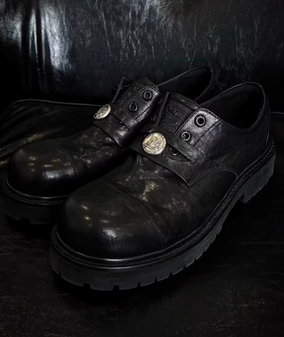 YADcrew Washed Horsehide Leather Platform Dress Shoes | Face 3 Face