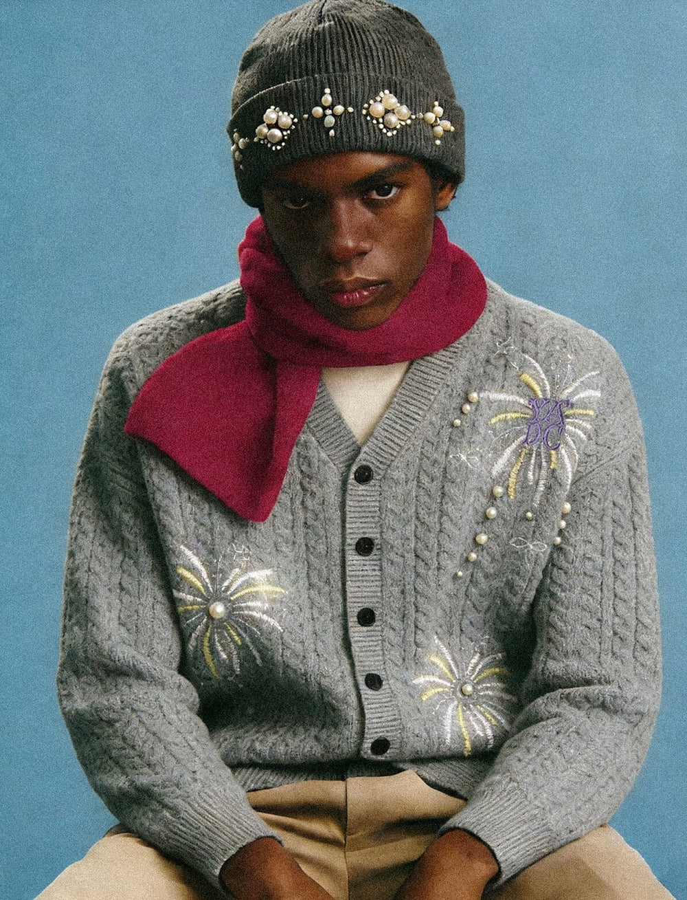 YADcrew Pearl Embellished Knit Beanie | Face 3 Face