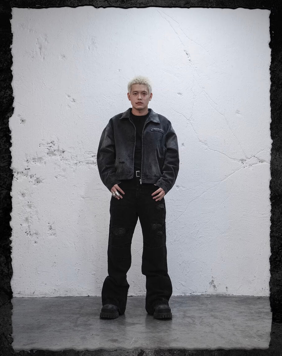 UNDERWATER Dying Art Gradient Washed Aged Detroit Jacket | Face 3 Face