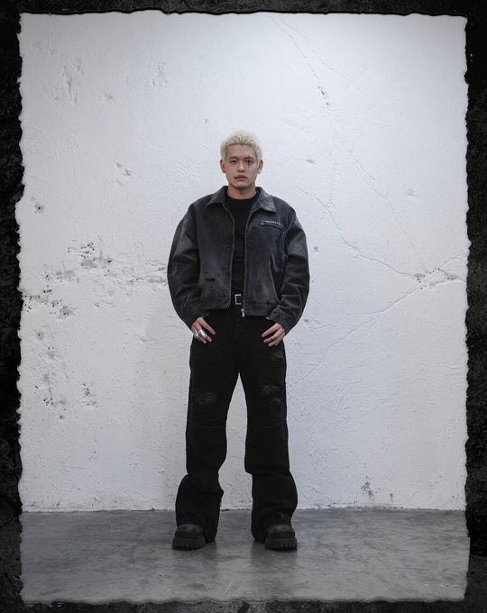 UNDERWATER Dying Art Gradient Washed Aged Detroit Jacket | Face 3 Face