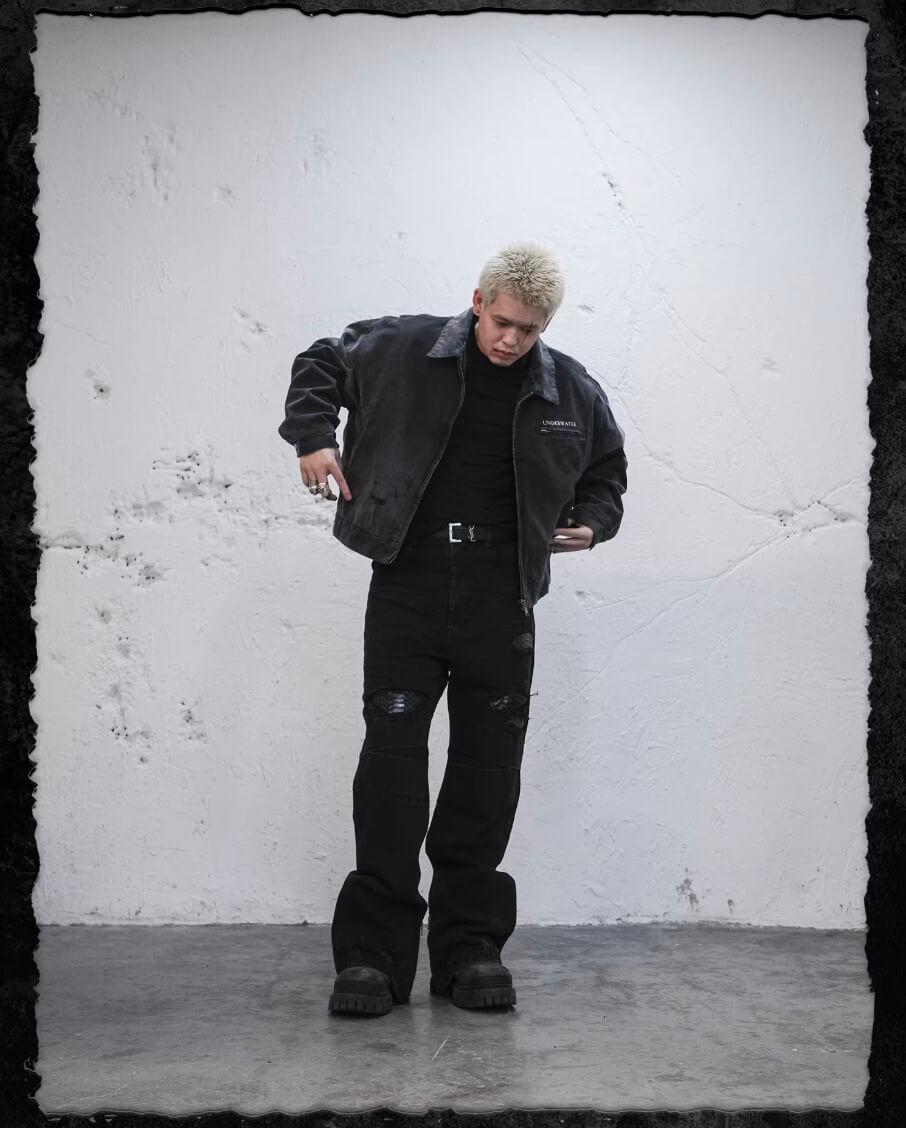 UNDERWATER Dying Art Gradient Washed Aged Detroit Jacket | Face 3 Face