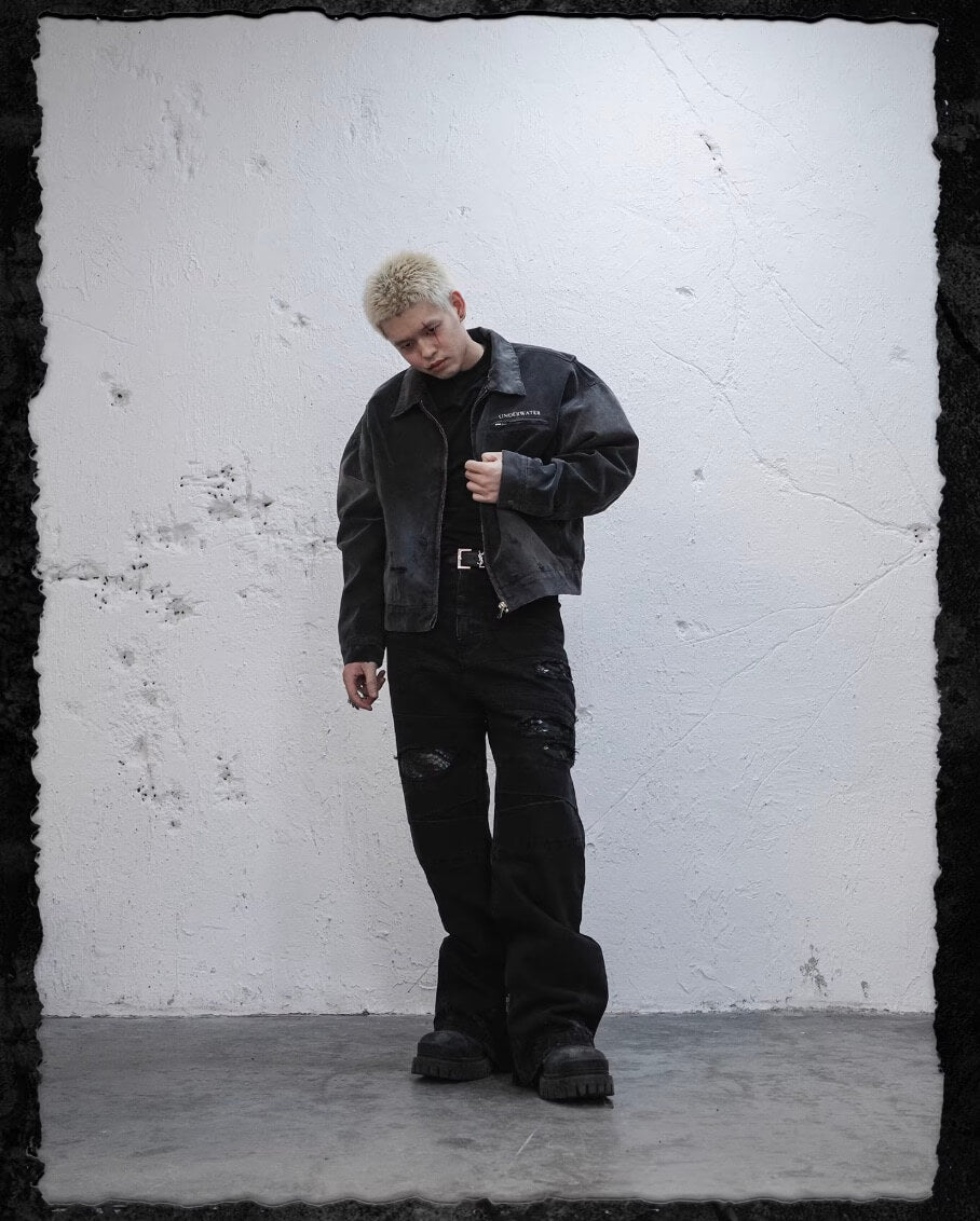 UNDERWATER Dying Art Gradient Washed Aged Detroit Jacket | Face 3 Face