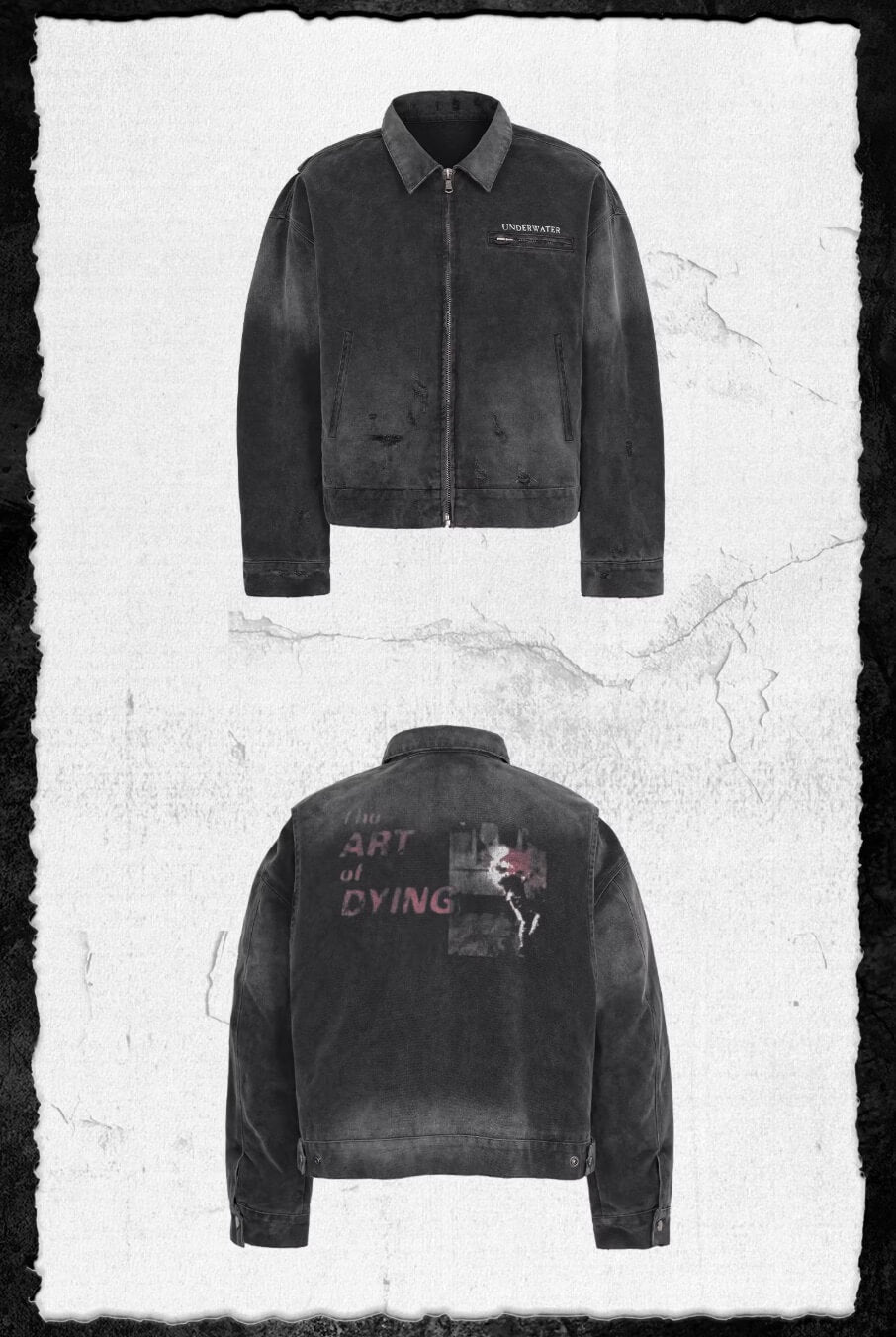 UNDERWATER Dying Art Gradient Washed Aged Detroit Jacket | Face 3 Face