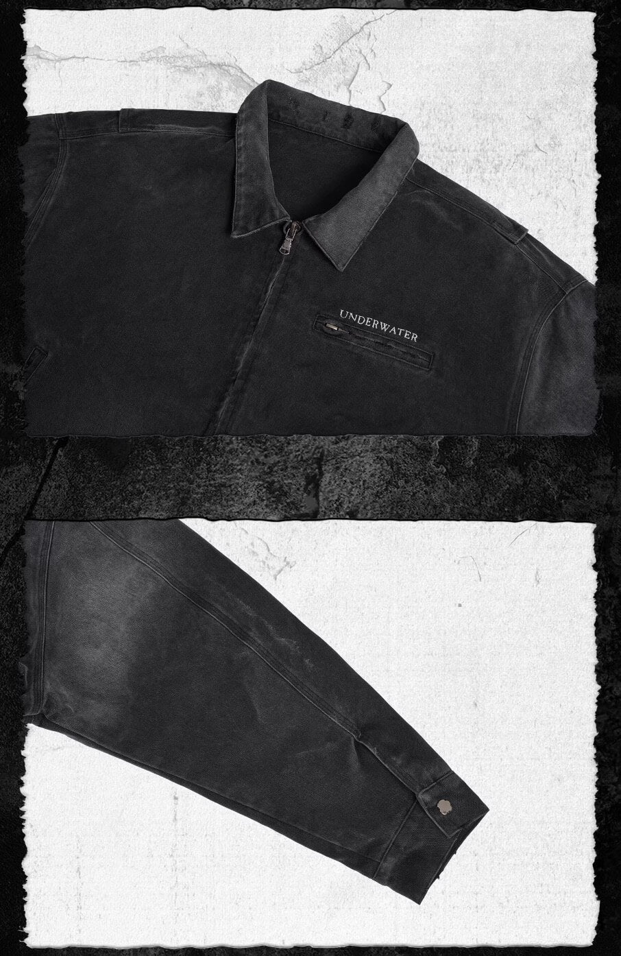 UNDERWATER Dying Art Gradient Washed Aged Detroit Jacket | Face 3 Face