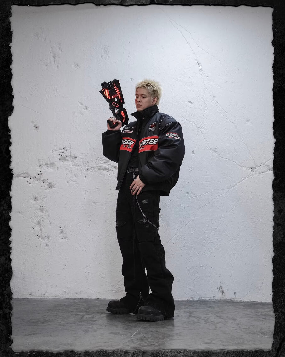 UNDERWATER Hell Badge Embroidered Racing Bomber Jacket | Face 3 Face