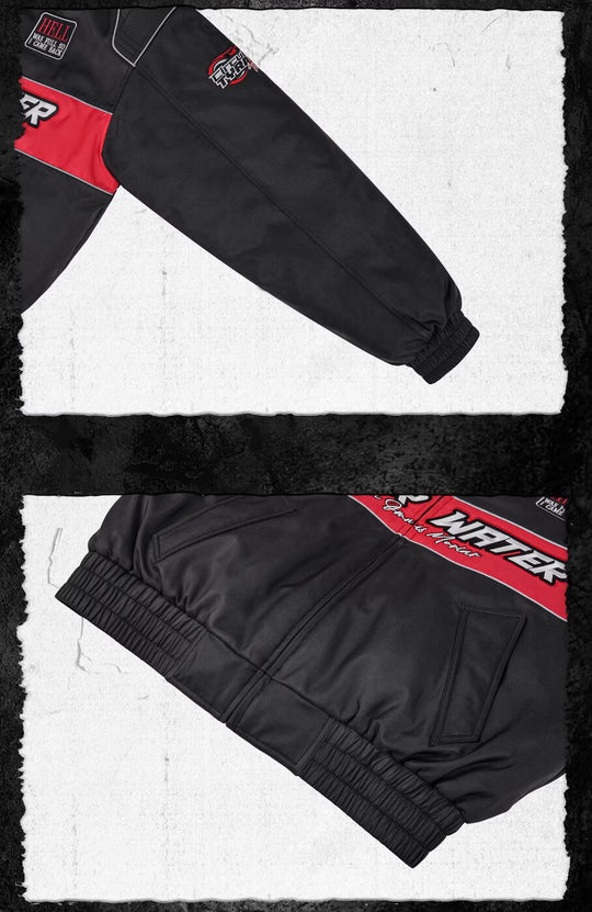 UNDERWATER Hell Badge Embroidered Racing Bomber Jacket | Face 3 Face