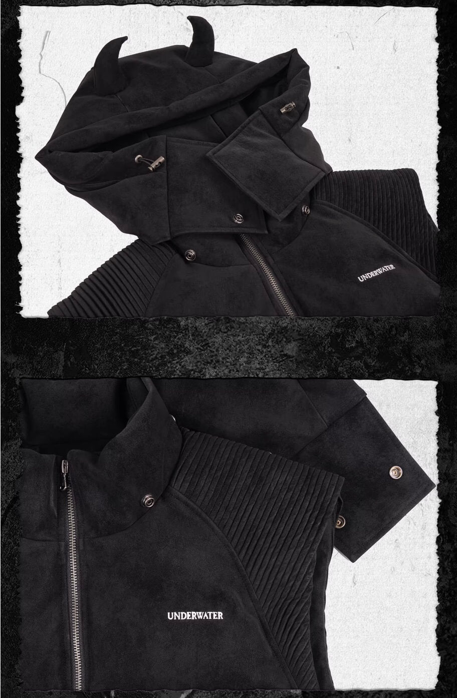 UNDERWATER Demon Horn Removable Hood Down Vest | Face 3 Face
