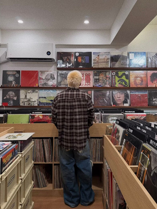 UNDERWATER Brown Brushed Plaid Raw Hem Long Sleeve Flannel Shirt | Face 3 Face