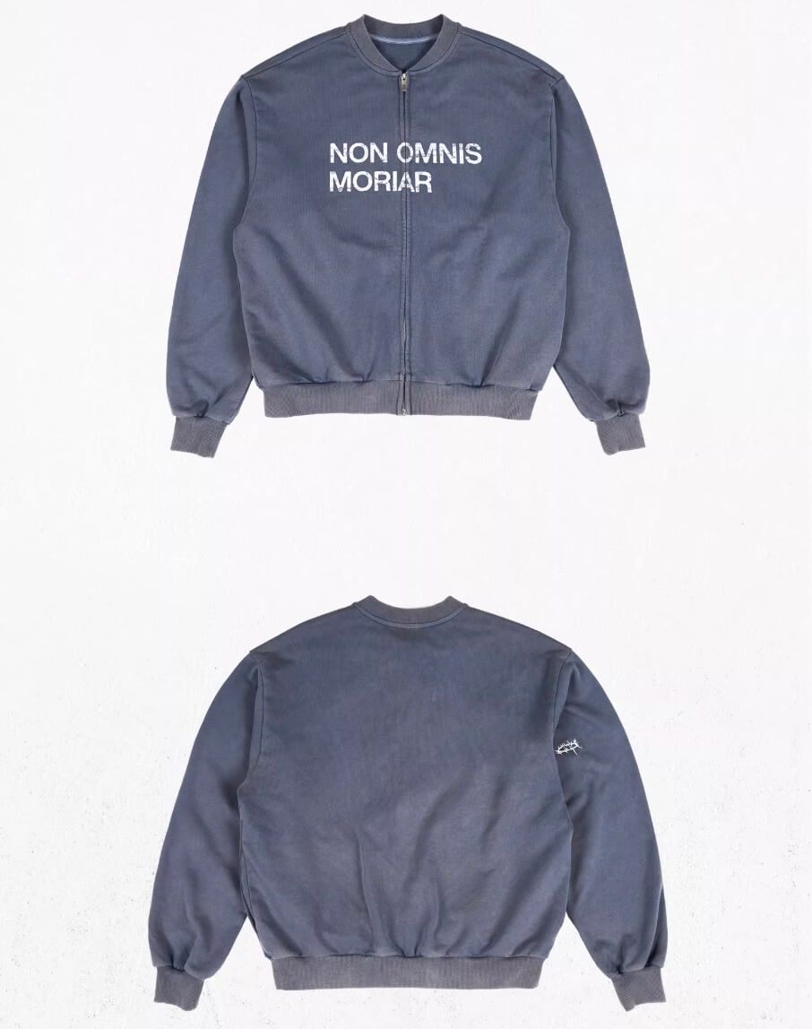 UNDERWATER Washed Distressed Vintage Print Zip Up Sweatshirt | Face 3 Face