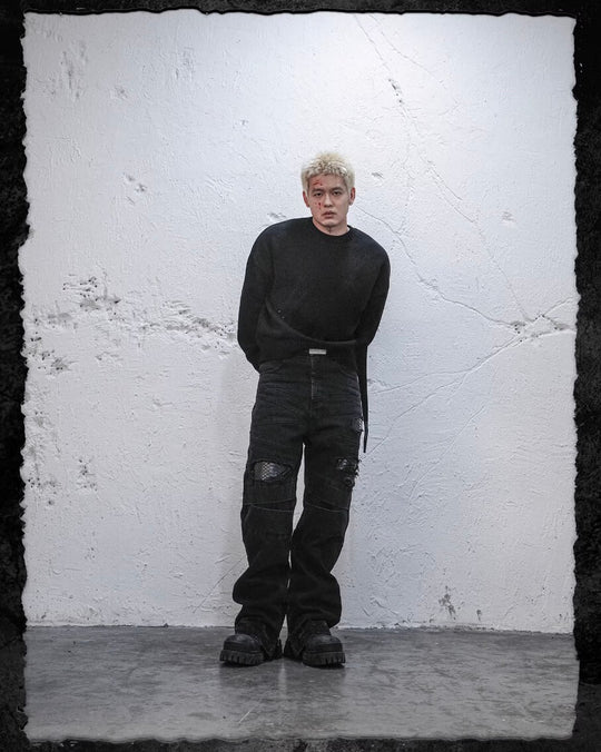 UNDERWATER Ribbon Tape Distressed Knit Sweater | Face 3 Face