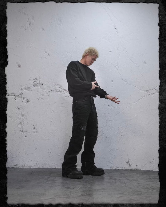 UNDERWATER Ribbon Tape Distressed Knit Sweater | Face 3 Face