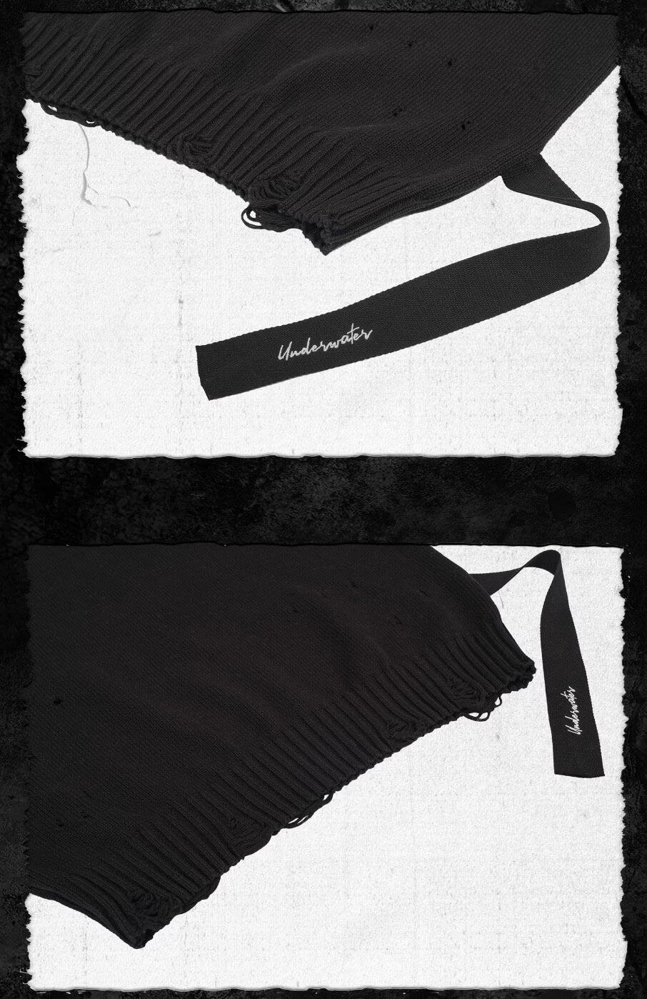 UNDERWATER Ribbon Tape Distressed Knit Sweater | Face 3 Face