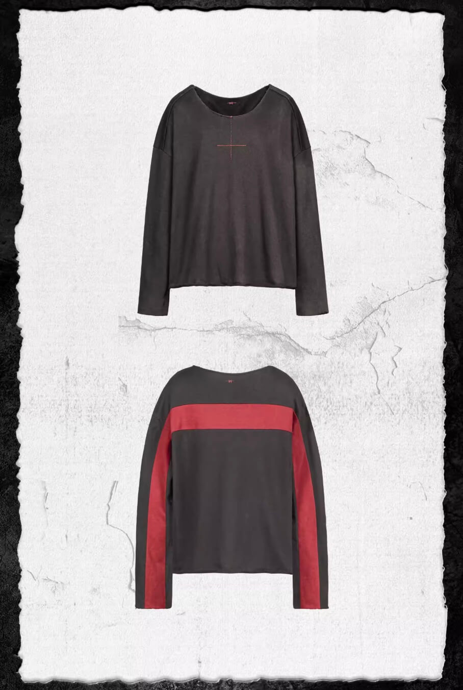 UNDERWATER Striped Colorblock Raw Hem Sweatshirt | Face 3 Face