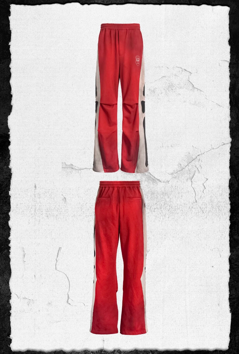 UNDERWATER Skeleton Patchwork Dirty Dye Sweatpants | Face 3 Face