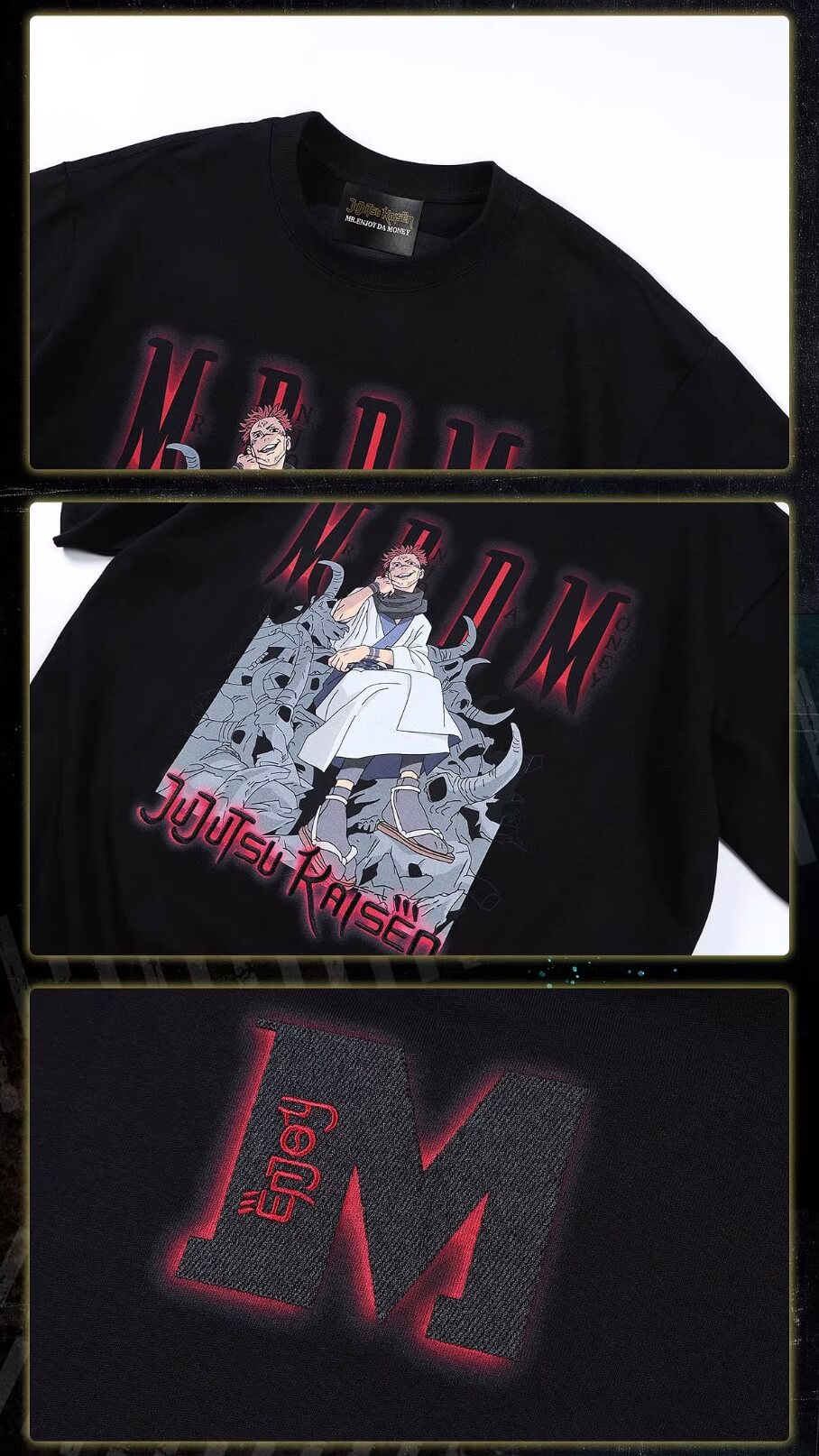 MEDM × Jujutsu Kaisen Ryomen Sukuna Print Embroidered Tee | Face 3 Face