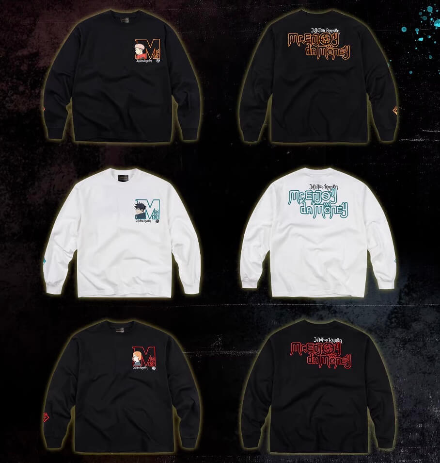 MEDM × Jujutsu Kaisen Big M Logo Character Print Embroidered Long Sleeve Tee | Face 3 Face