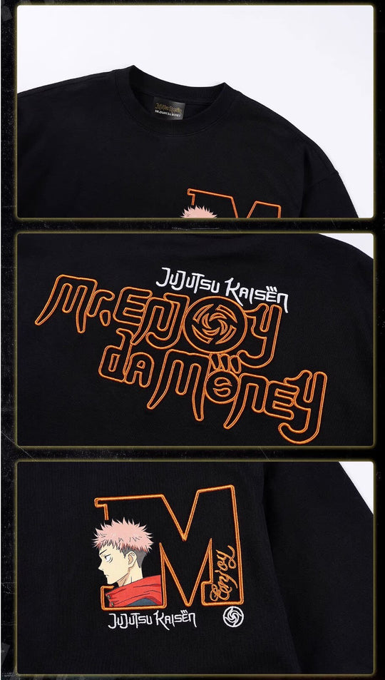 MEDM × Jujutsu Kaisen Big M Logo Character Print Embroidered Long Sleeve Tee | Face 3 Face