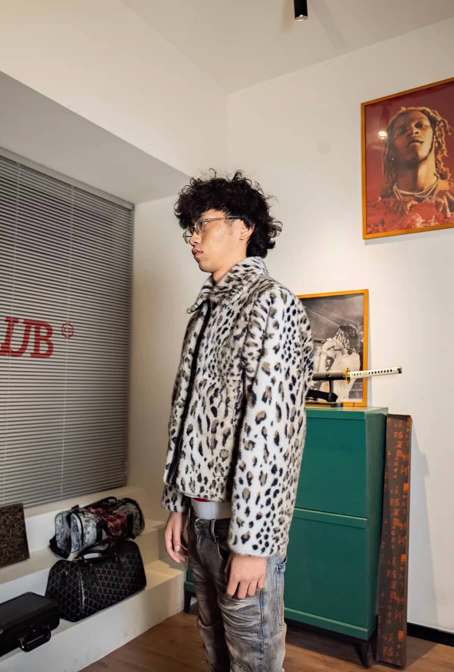 TGFCLUB Leopard Printed Faux Fur Jacket | Face 3 Face