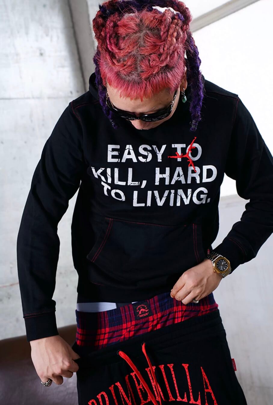 TGFCLUB Easy To Kill Hard To Living Print Slim Fit Hoodie | Face 3 Face