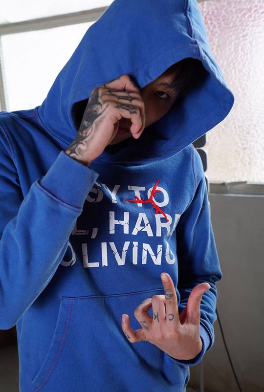 TGFCLUB Easy To Kill Hard To Living Print Slim Fit Hoodie | Face 3 Face