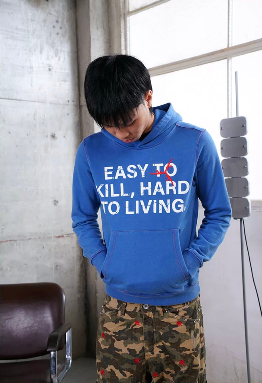 TGFCLUB Easy To Kill Hard To Living Print Slim Fit Hoodie | Face 3 Face