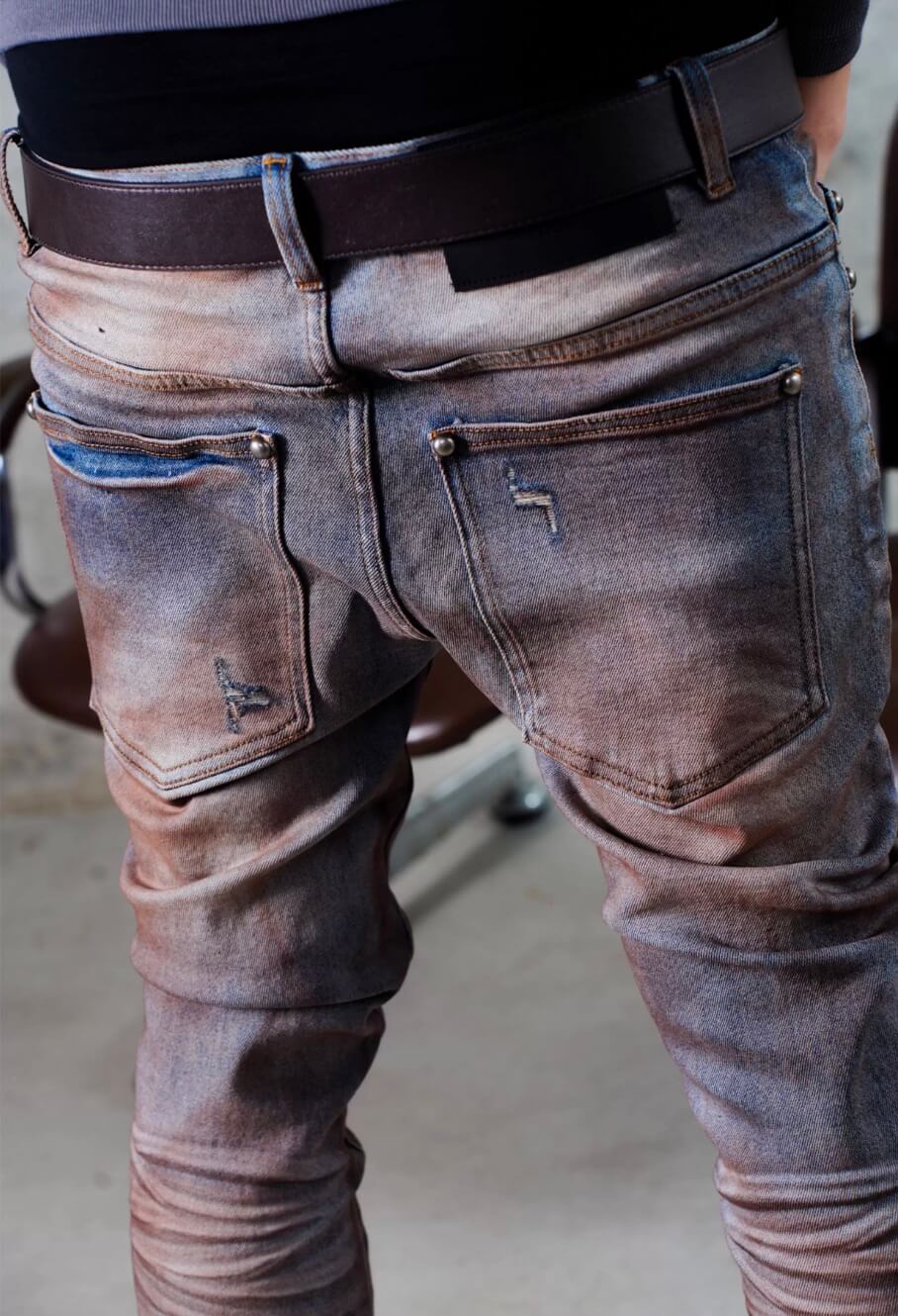 TGFCLUB Rust Washed Distressed Slim Fit Skinny Jeans | Face 3 Face