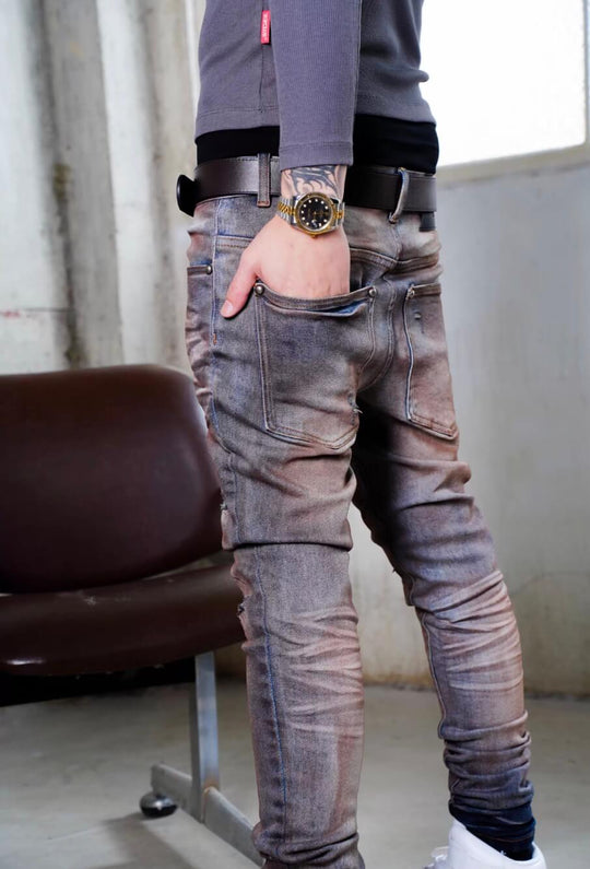 TGFCLUB Rust Washed Distressed Slim Fit Skinny Jeans | Face 3 Face