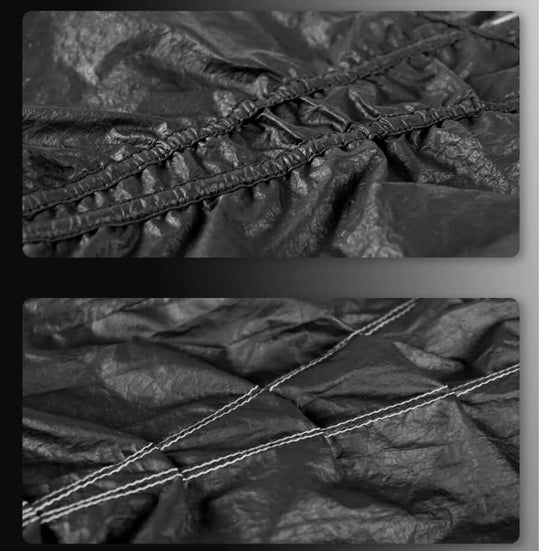 Night Lab Pleated Loose Fit Black Nylon Pants | Face 3 Face