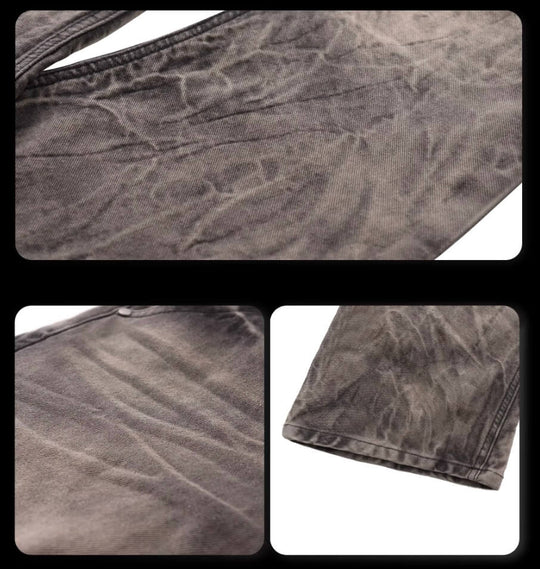 Night Lab Rock Rivet Washed Distressed Curved Slim Fit Jeans | Face 3 Face