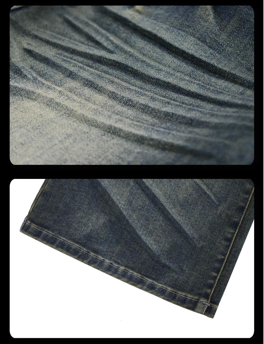Night Lab Studded Button Fly Whisker Washed Jeans | Face 3 Face