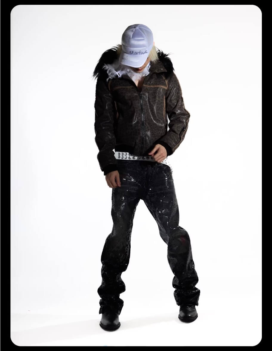 Night Lab Leopard Print Faux Fur Hood Jacket | Face 3 Face