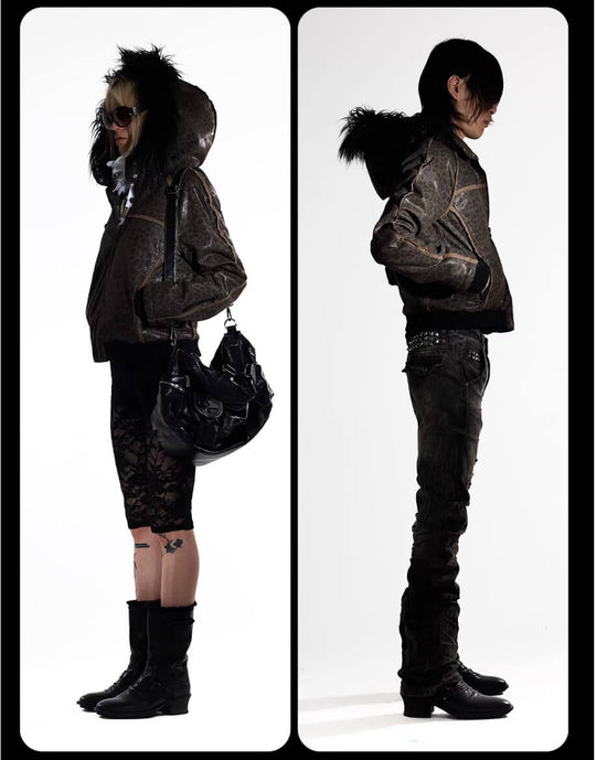 Night Lab Leopard Print Faux Fur Hood Jacket | Face 3 Face