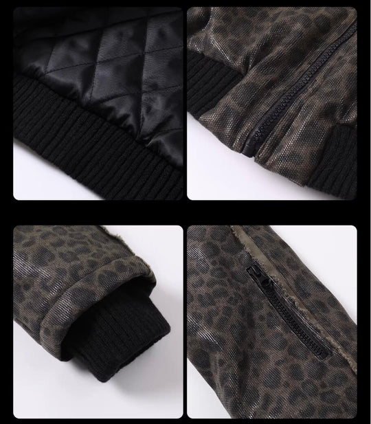 Night Lab Leopard Print Faux Fur Hood Jacket | Face 3 Face