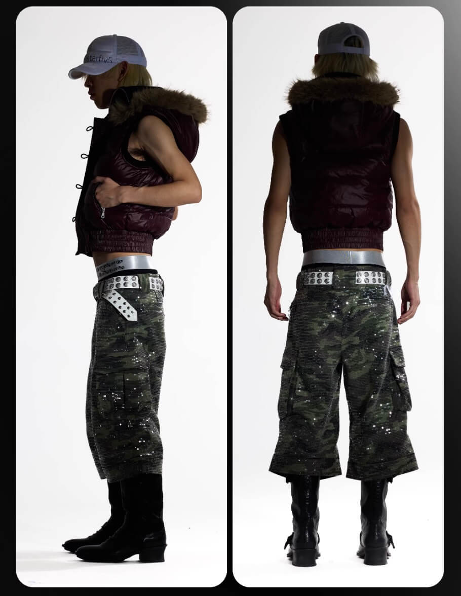 Night Lab Faux Fur Trim Hooded Down Vest | Face 3 Face