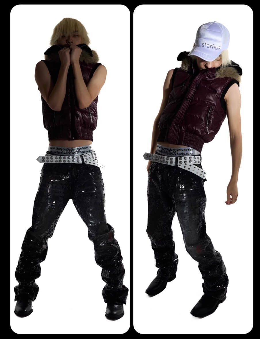 Night Lab Faux Fur Trim Hooded Down Vest | Face 3 Face