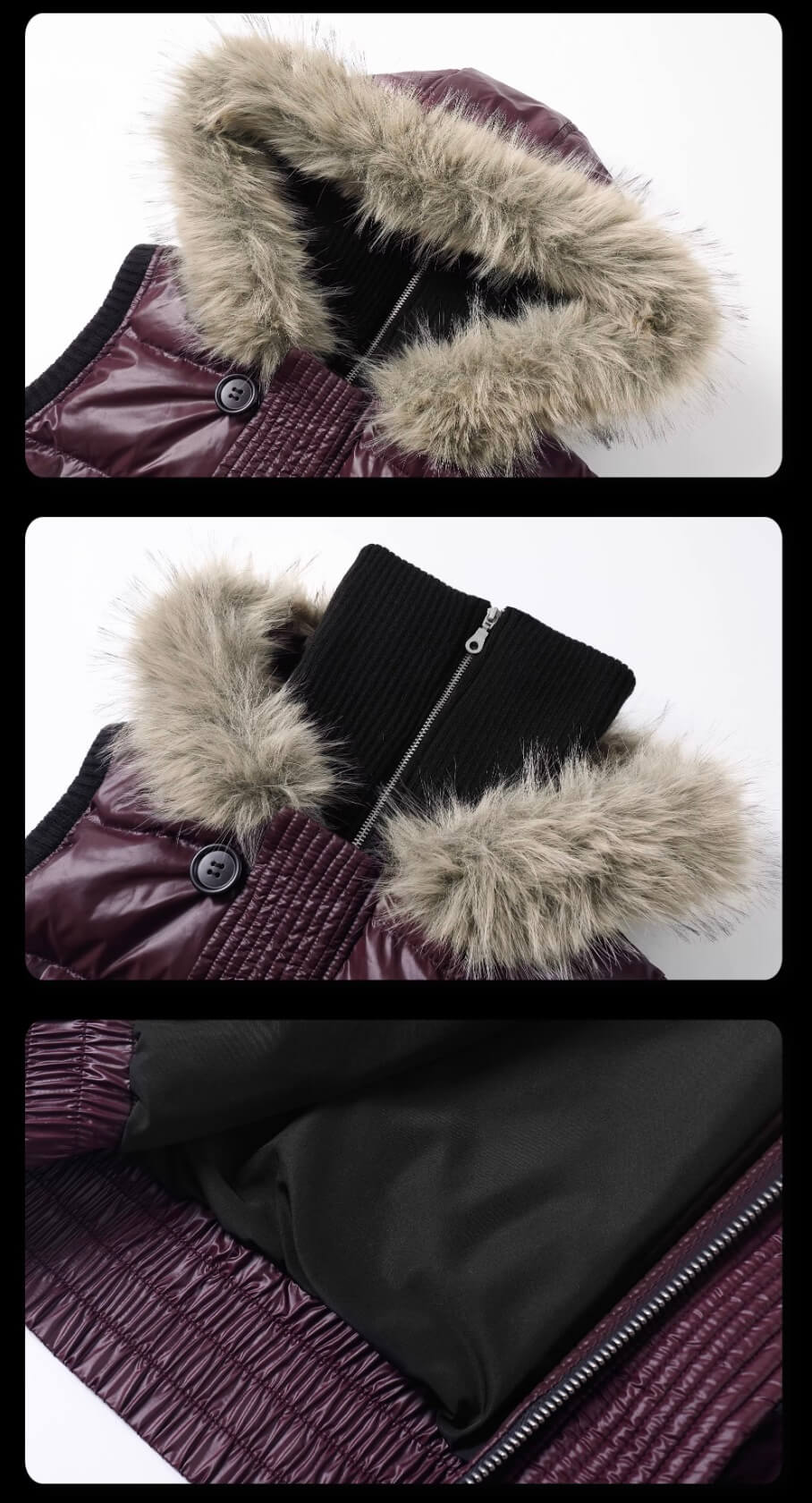 Night Lab Faux Fur Trim Hooded Down Vest | Face 3 Face