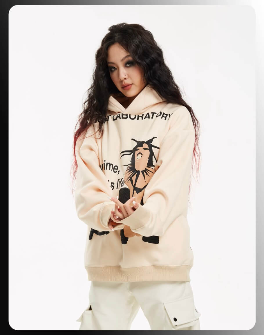 Night Lab Punk Girl Puff Print Hoodie | Face 3 Face