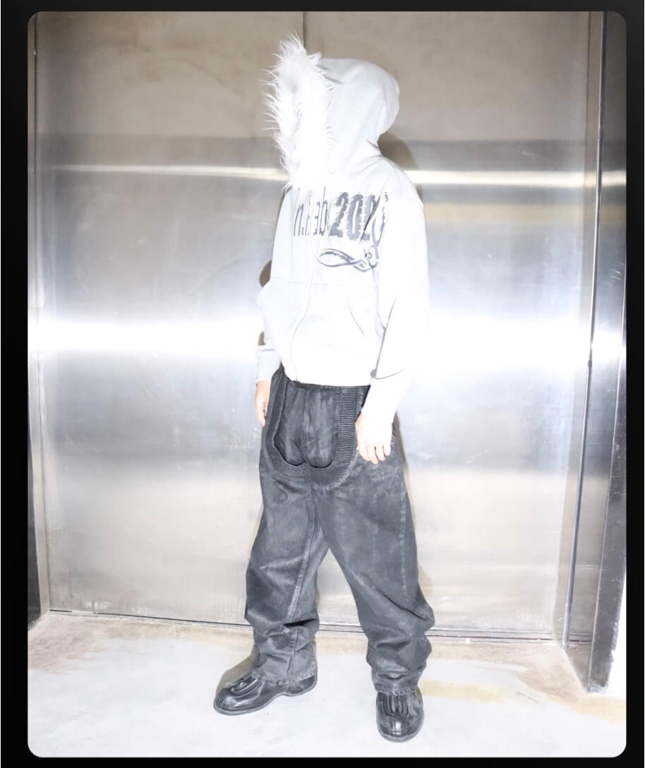 Night Lab Riveted Faux Fur Hood Zip Up Hoodie | Face 3 Face