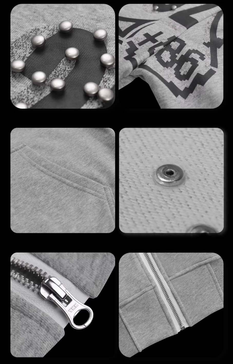 Night Lab Riveted Faux Fur Hood Zip Up Hoodie | Face 3 Face