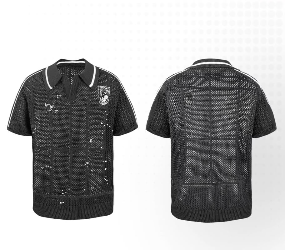 Night Lab Skeleton Cage Open Knit Polo | Face 3 Face