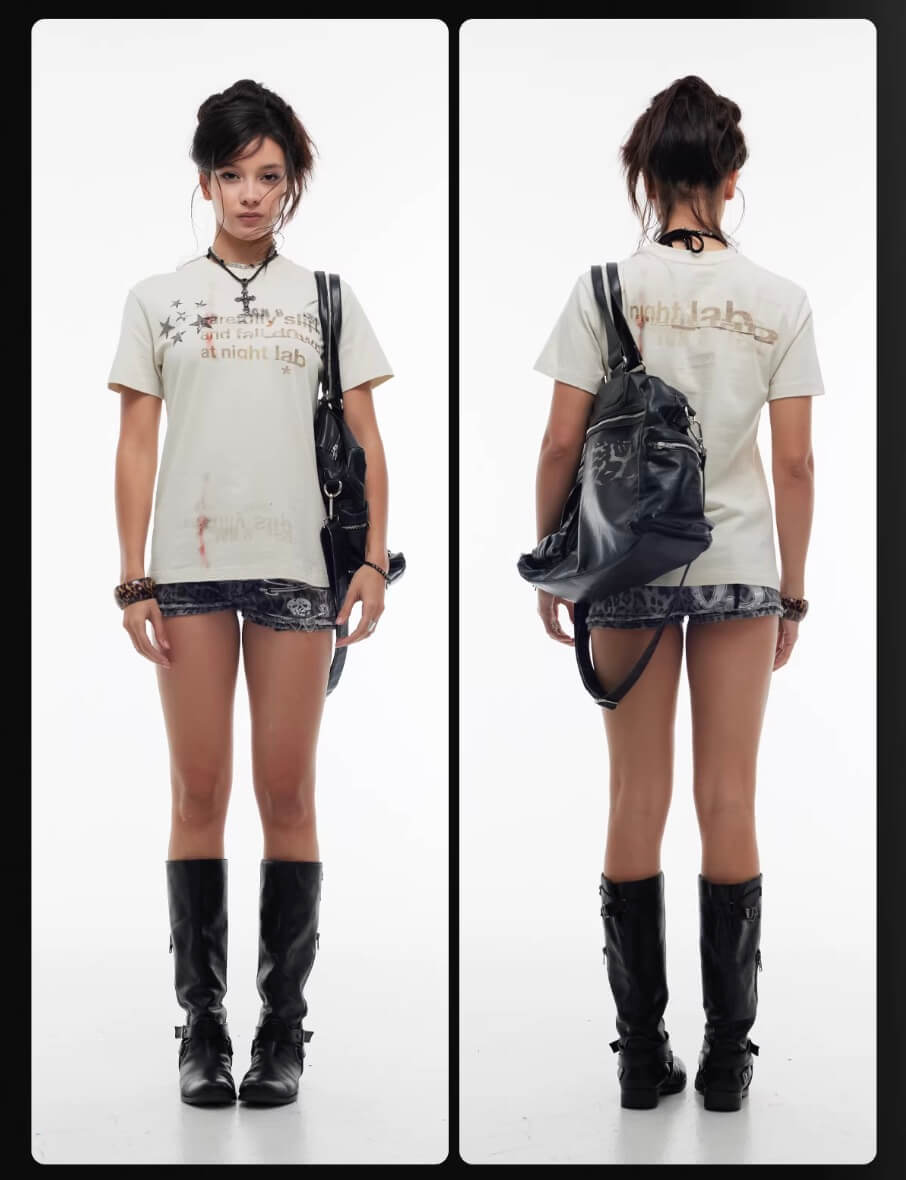 Night Lab Distorted Star Graphic Tee | Face 3 Face