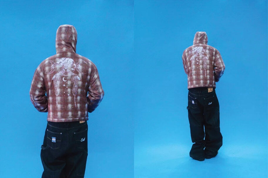 EVETS Plaid Detachable Hood Jacket | Face 3 Face