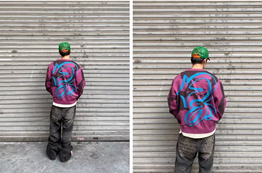 EVETS Purple Art Knit Sweater | Face 3 Face