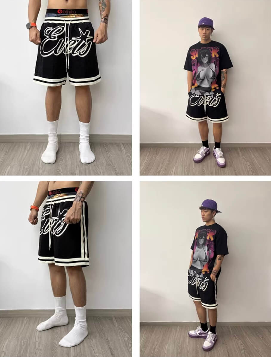 EVETS Color Block Logo Basketball Shorts | Face 3 Face