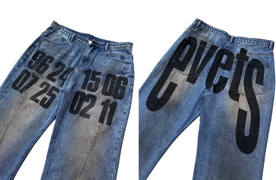 EVETS Dirty Wash Print Jeans | Face 3 Face