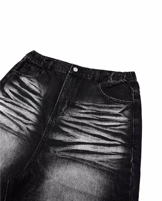 EVETS Whisker Washed Faded Baggy Jeans | Face 3 Face