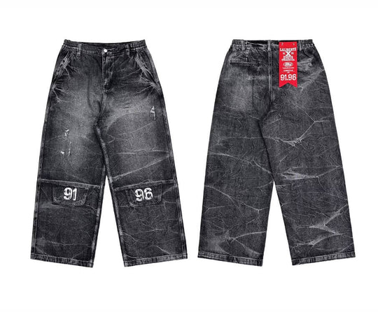 EVETS x LABT Heavy Lightning Whisker Washed Baggy Jeans | Face 3 Face