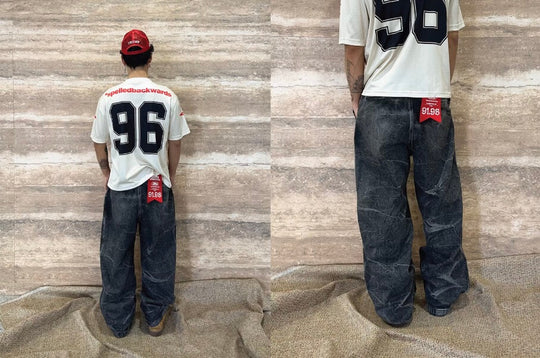 EVETS x LABT Heavy Lightning Whisker Washed Baggy Jeans | Face 3 Face